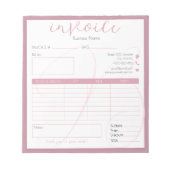 roze eenvoudige factuur voor kleine bedrijven notitieblok (Voorkant)