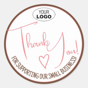 Roze Eenvoudige Minimalistische Bedankt Zakelijke Ronde Sticker