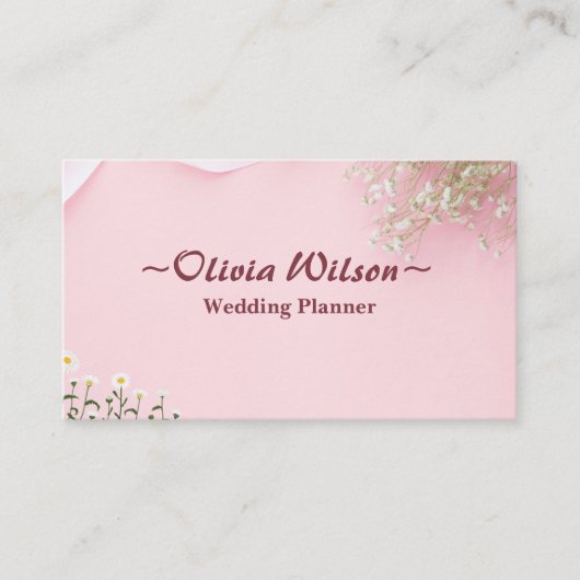 Roze eenvoudige minimalistische rondzendplanner informatiekaartje (Voorkant)