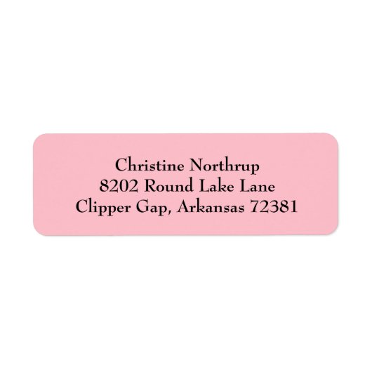 Roze eenvoudige platte retouradreslabels etiket (Voorkant)
