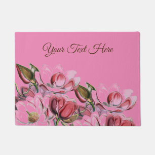 Roze Eenvoudige Professionele Kalligrafie Magnolia Deurmat