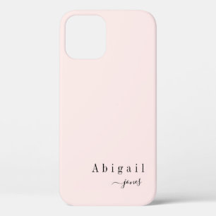 Roze Eenvoudige scriptnaam elegant aangepast iPhone 12 Hoesje