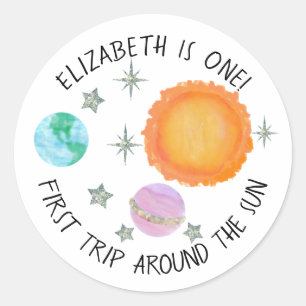 Roze eerste reis rond de eerste verjaardag van The Ronde Sticker