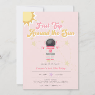 Roze eerste reis rond de eerste zondag kaart