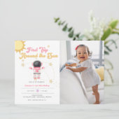 Roze eerste reis rond de eerste zondag kaart (Staand voorkant)