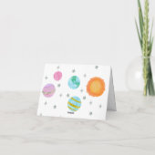 Roze Eerste Reis Rond De Zon Meisje 1e Verjaardag Bedankkaart (Achterkant)