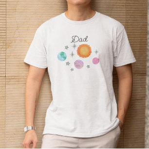 Roze eerste reis rond de zon papa 1e verjaardag t-shirt