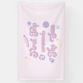 Roze eerste reis rond de zonneruimte, 1e verjaarda spandoek (Verticaal)