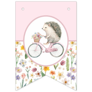 Roze Egel Baby shower Bunting Vlag Schattige Bloem Vlaggetjes