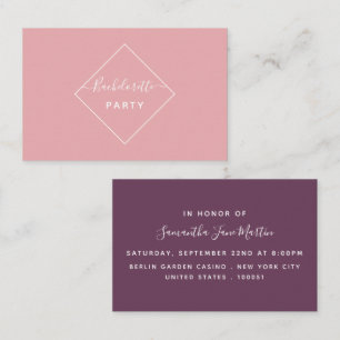 Roze & Eggplant Diamond Bachelorette Party Ticket