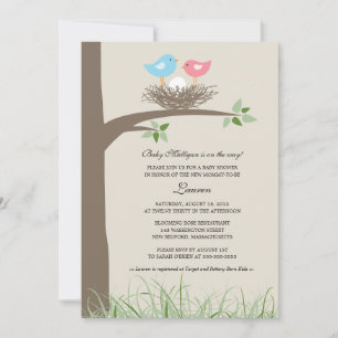 Roze Ei Baby Vogel Nest Baby Shower Kaart