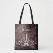 Roze Eiffel Tower Grunge Canvas tas (Voorkant)