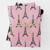 Roze Eiffel Tower Paris Inpakpapier Vel (In situ)