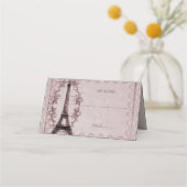 Roze Eiffel Tower Reception Place Card (Voorkant)