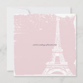Roze Eiffel Tower Wedding Invitations Kaart (Achterkant)