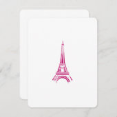 Roze Eiffelhanddoek Paris Note Kaart Notitiekaartje (Voorkant / Achterkant)