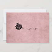 Roze Eiffeltoren Fleur de Paris Huwelijk Kaart (Achterkant)