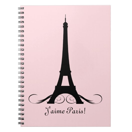 Roze Eiffeltoren J'aime Paris! Notitieboek (Voorkant)