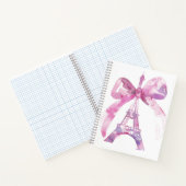 Roze Eiffeltoren Spiral Notitieboek (Binnen)