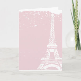Roze Eiffeltoren Trouw Dankkaart Bedankkaart