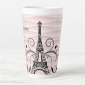 Roze Eiffeltoren Vlaanderen latte Mok (Voorkant)