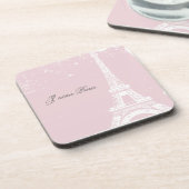 Roze Eiffeltowercork Onderzetters (Linkerzijde)