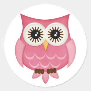 Roze eigenaar ronde sticker