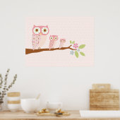 Roze Eigenaars in een Row canvas/druk Poster (Keuken)