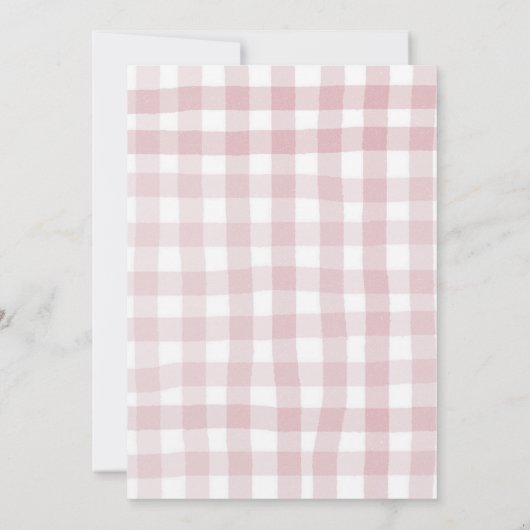 Roze eigenzinnige hand getekend chique Baby shower Kaart (Achterkant)