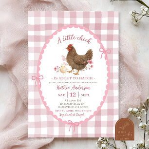 Roze eigenzinnige hand getekend chique Baby shower Kaart