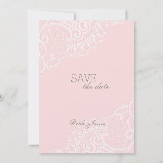 Roze elastische weddenschap BEWAART de datum Save The Date (Voorkant)