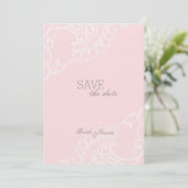 Roze elastische weddenschap BEWAART de datum Save The Date (Staand voorkant)