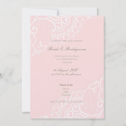 Roze  elastische weddenschap BEWAART de datum Save The Date (Achterkant)