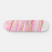 Roze Elegant Agaat Wavy Design Skateboard (Horizontaal)