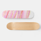 Roze Elegant Agaat Wavy Design Skateboard (Horizontaal)