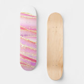 Roze Elegant Agaat Wavy Design Skateboard (Voorkant)