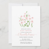 Roze, elegant baby shower met een roze maaltijd kaart (Voorkant)