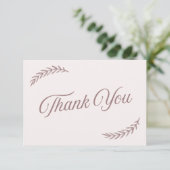 Roze elegant boho vrijgezellenfeest Dank u wel Bedankkaart (Staand voorkant)