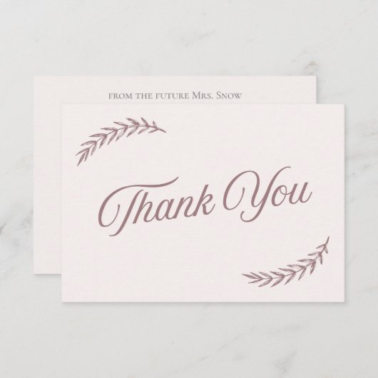 Roze elegant boho vrijgezellenfeest Dank u wel Bedankkaart (Voorkant / Achterkant)