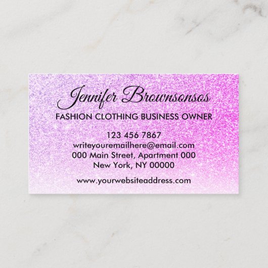 Roze Elegant Clothing Cheap Hanger Contactkaartje (Achterkant)