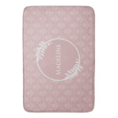 Roze Elegant Damask Specialized Bath Mat (Voorkant Verticaal)