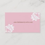 Roze Elegant Damask Visitekaartje (Achterkant)