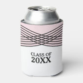 Roze Elegant Deco Afstuderen Koelbox Blikjeskoeler (Blikje Voorkant)