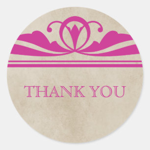 Roze Elegant Deco Dank je Stickers