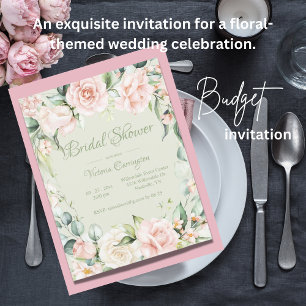 Roze Elegant Floral Budget Vrijgezellenfeest