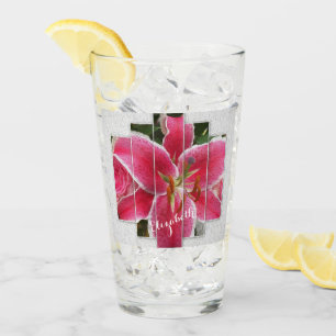 Roze Elegant Floral Waterverf Flowers Glas
