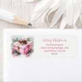 Roze  Elegant Kerstretour Adres Etiket (Insitu)