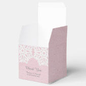 Roze Elegant Lace Favor Boxes Bedankdoosjes (Geopend)