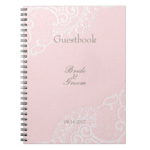 Roze Elegant Lace Weddenschap Notitieboek