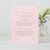 Roze  Elegant Lace Wedding Kaart (Staand voorkant)